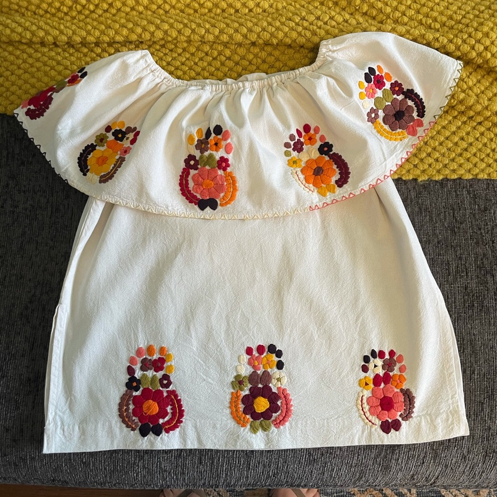 Mexican Embroidered Off the Shoulder Top